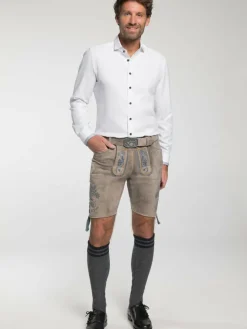 Spieth & Wenksy Hosen<Herren Lederhose - Garvin braun uni