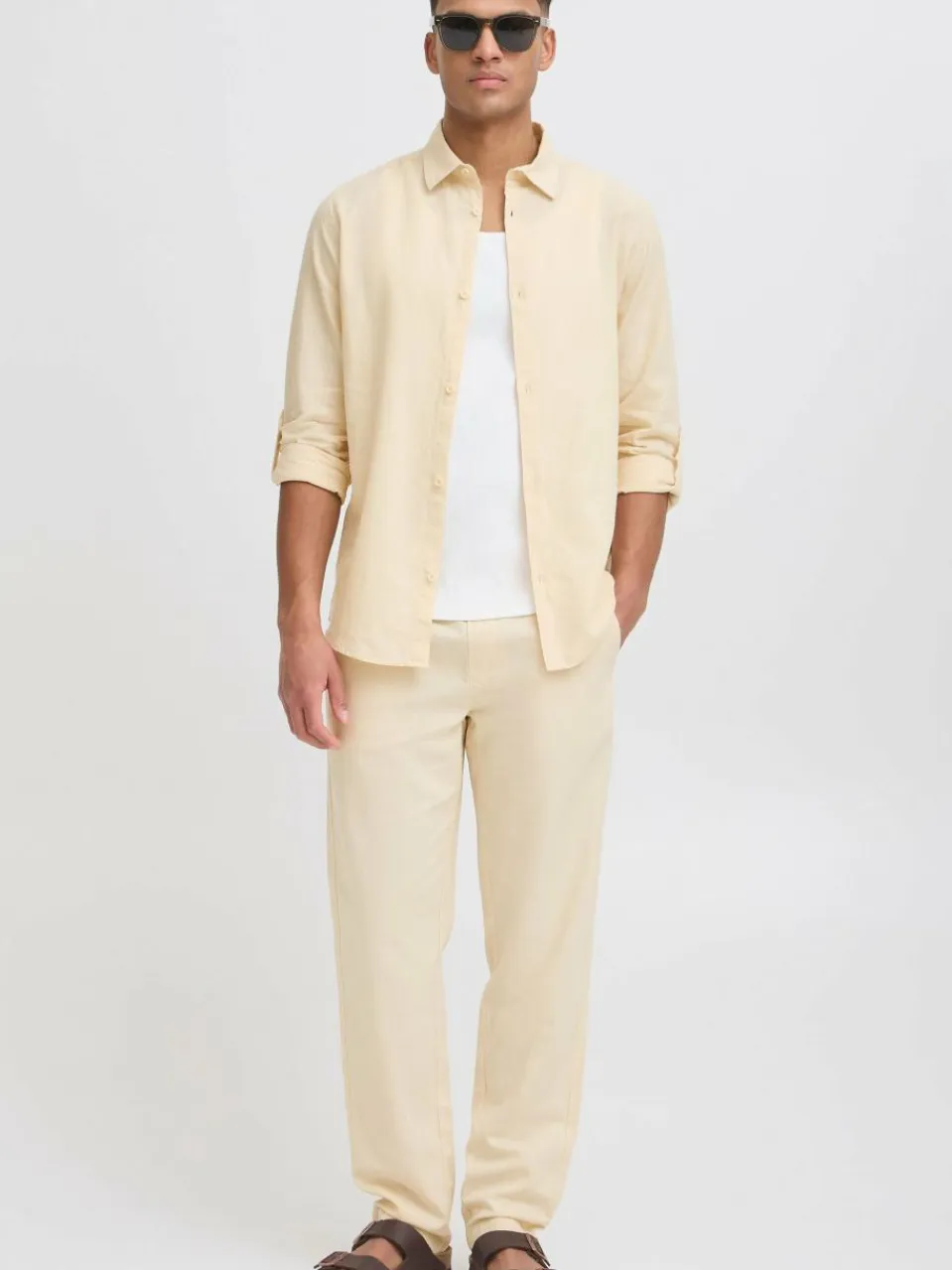 Indicode Hosen<Herren Leinenhose - IDPassol beige uni