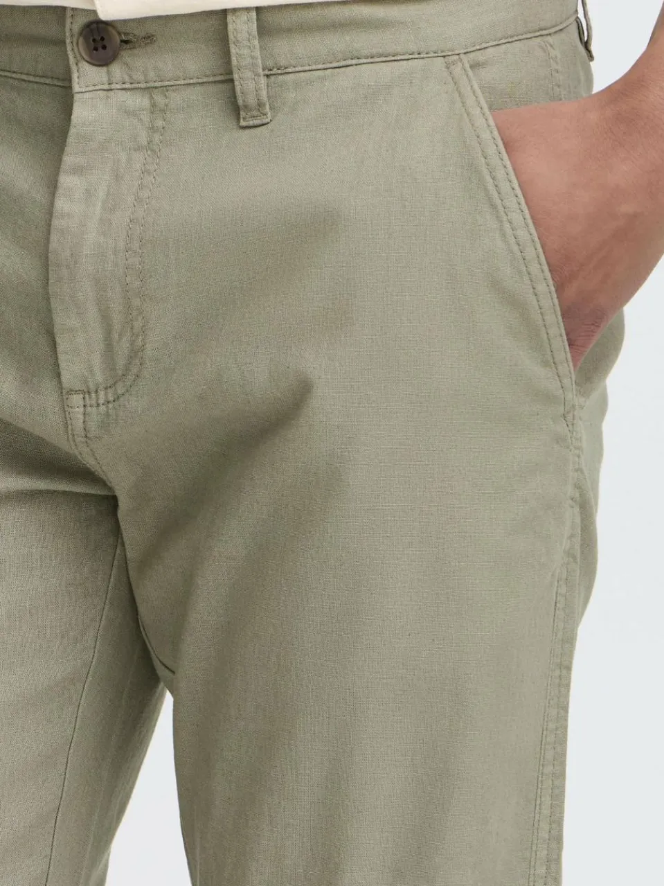 Herren Solid Hosen>Herren Leinenhose - SDLoran