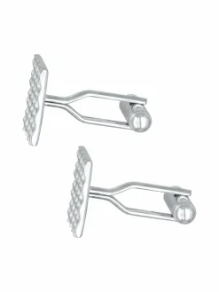 KUZZOI Manschettenknöpfe<Herren Manschettenknopf silber uni