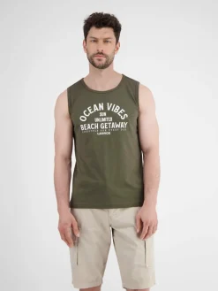 LERROS Shirts<Herren Muskelshirt oliv uni