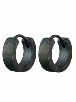 KUZZOI Schmuck<Herren Ohrringe schwarz uni