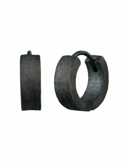 KUZZOI Schmuck<Herren Ohrringe schwarz uni