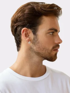 KUZZOI Schmuck<Herren Ohrringe silber uni