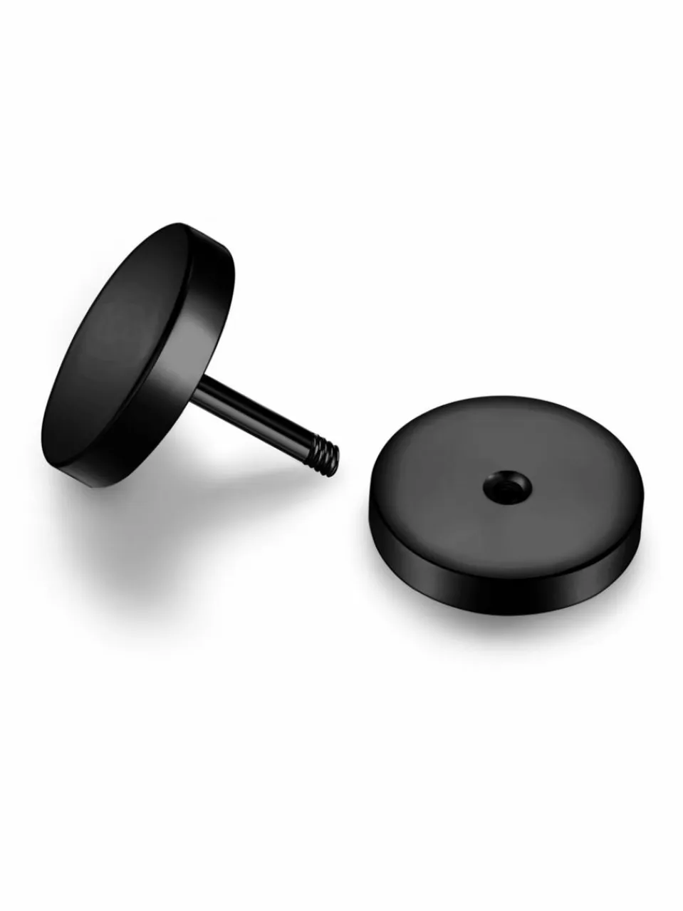 True Rebels Schmuck<Herren Ohrstecker schwarz uni