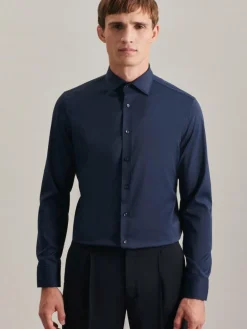 Seidensticker Hemden<Herren Performance-Hemd - Slim 1/1 blau uni