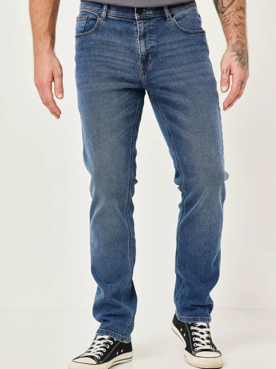 Redpoint Jeans<Herren 5-Pocket Jeans - TORONTO Straight Fit light stone uni
