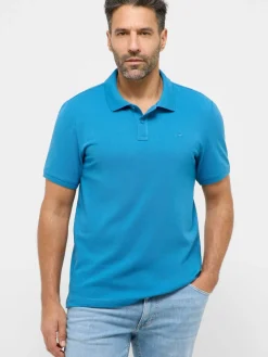 Mustang Poloshirts<Herren Polo blau uni