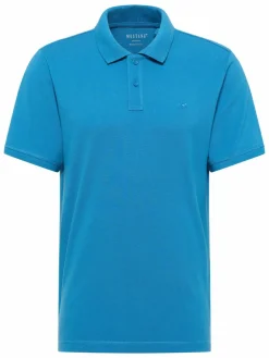 Mustang Poloshirts<Herren Polo blau uni