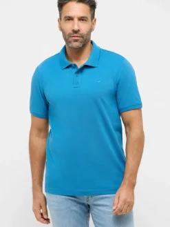 Mustang Poloshirts<Herren Polo blau uni