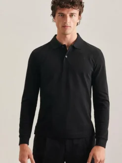 Seidensticker Poloshirts<Herren Polo - Uni schwarz uni