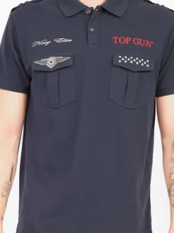 Topgun Poloshirts<Herren Polo Shirt blau uni