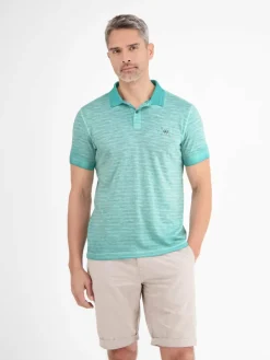 LERROS Poloshirts<Herren Poloshirt aqua gestreift