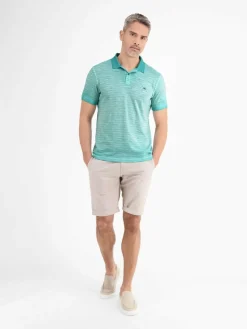 LERROS Poloshirts<Herren Poloshirt aqua gestreift