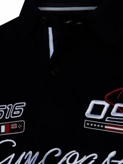 Andrew James Poloshirts<Herren Poloshirt marine weiß bedruckt