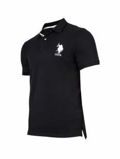 U.S. Polo Assn. Poloshirts<Herren Poloshirt schwarz uni
