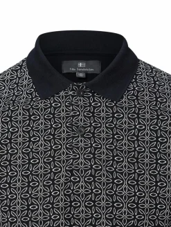 Nils Sundström Poloshirts<Herren Poloshirt marine weiß gemustert