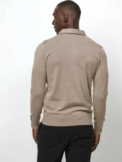 Profuomo Shirts|Pullover & Strickjacken<Herren Poloshirt beige uni