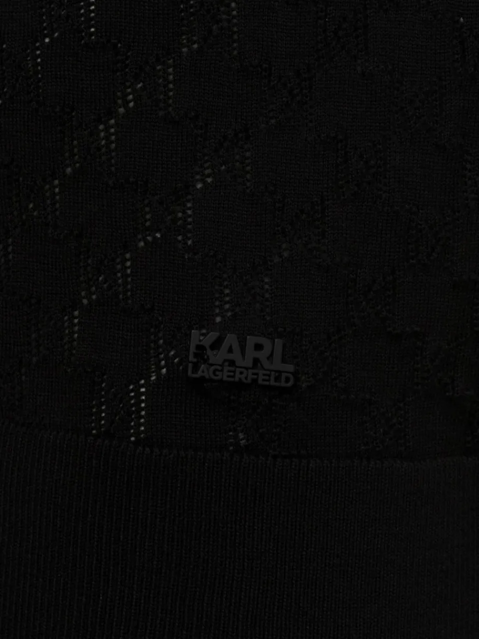 KARL LAGERFELD Pullover & Strickjacken<Herren Poloshirt schwarz strukturiert