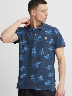 BLEND Poloshirts<Herren Poloshirt blau gemustert