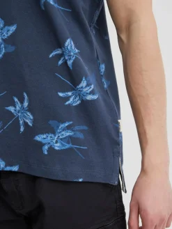 BLEND Poloshirts<Herren Poloshirt blau gemustert