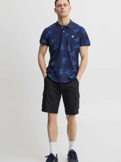 BLEND Poloshirts<Herren Poloshirt blau gemustert