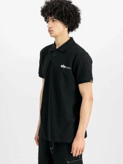 Alpha Industries Poloshirts<Herren Poloshirt schwarz bedruckt