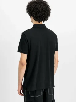 Alpha Industries Poloshirts<Herren Poloshirt schwarz bedruckt