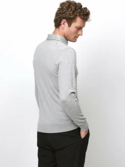 Profuomo Pullover & Strickjacken<Herren Poloshirt grau uni