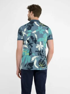 LERROS Poloshirts<Herren Poloshirt hellblau gemustert