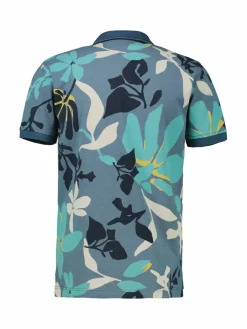 LERROS Poloshirts<Herren Poloshirt hellblau gemustert