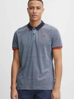 BLEND Poloshirts<Herren Poloshirt blau gemustert