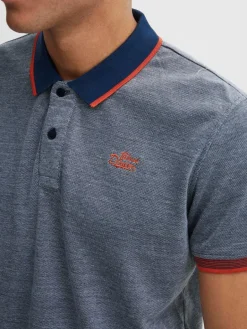 BLEND Poloshirts<Herren Poloshirt blau gemustert