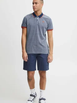 BLEND Poloshirts<Herren Poloshirt blau gemustert
