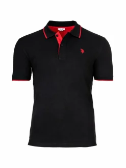 U.S. Polo Assn. Poloshirts<Herren Poloshirt schwarz uni