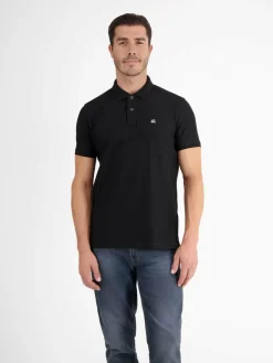 LERROS Poloshirts<Herren Poloshirt schwarz uni