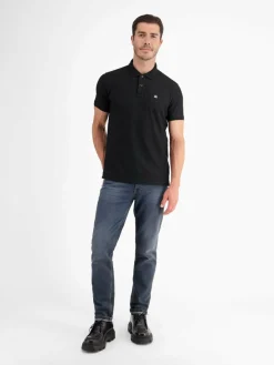 LERROS Poloshirts<Herren Poloshirt schwarz uni