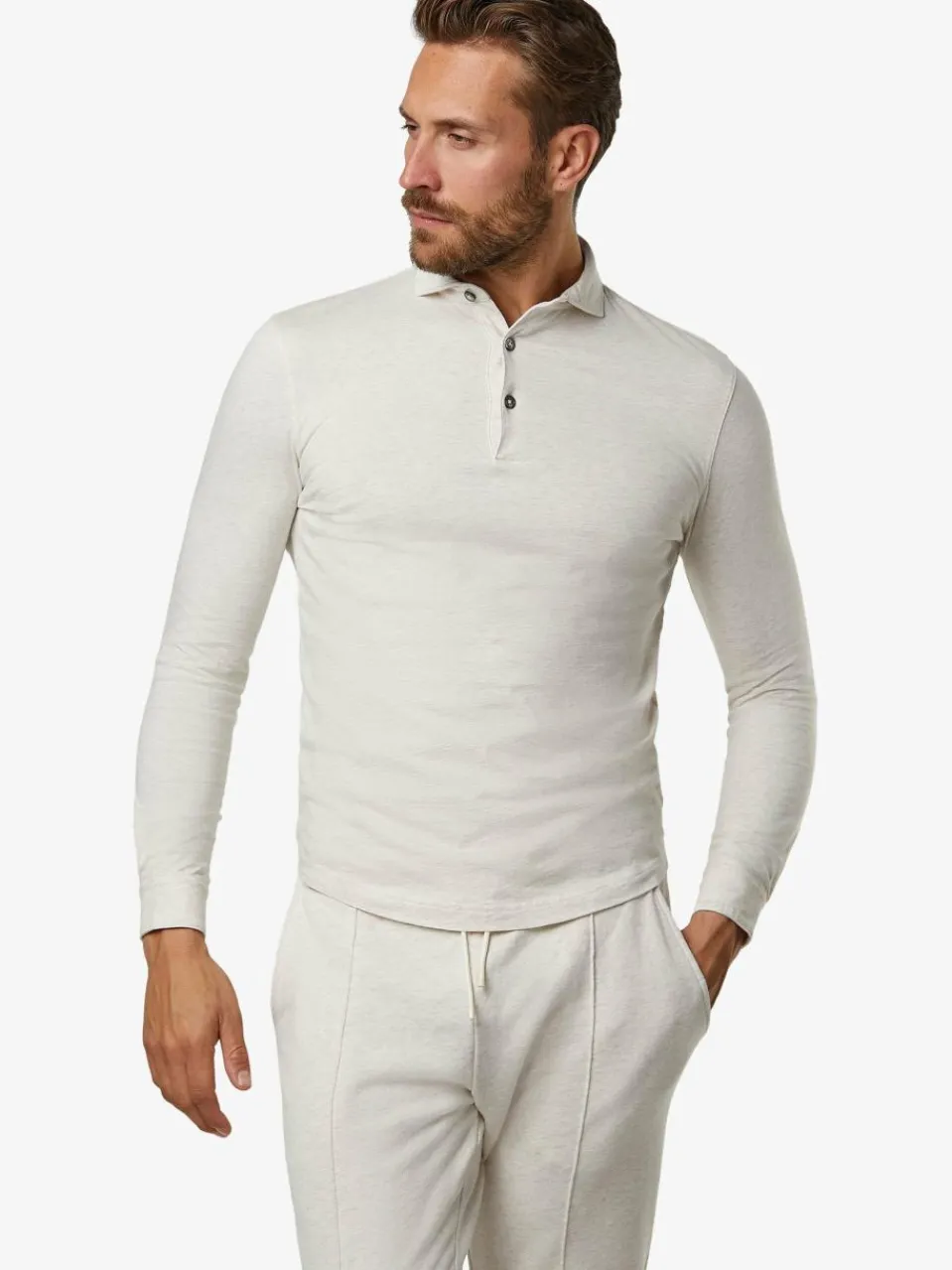 Profuomo Pullover & Strickjacken|Shirts<Herren Poloshirt beige uni