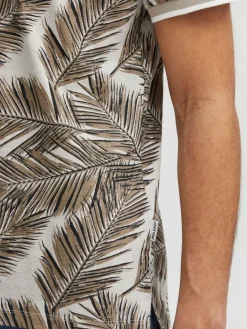 BLEND Poloshirts<Herren Poloshirt beige gemustert