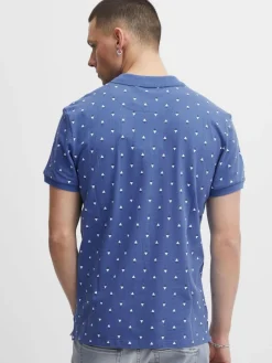 BLEND Poloshirts<Herren Poloshirt blau gemustert
