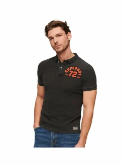 Superdry Poloshirts<Herren Poloshirt schwarz bedruckt