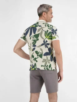 LERROS Poloshirts<Herren Poloshirt weiß gemustert