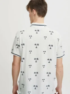 BLEND Poloshirts<Herren Poloshirt weiß gemustert