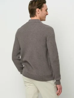 Profuomo Pullover & Strickjacken<Herren Poloshirt braun uni