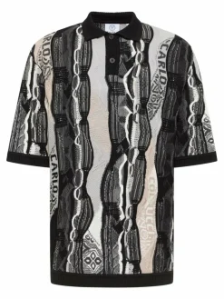 Carlo Colucci Pullover & Strickjacken|Poloshirts<Herren Poloshirt - Erhard schwarz gemustert