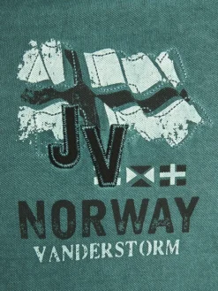 Jan Vanderstorm Poloshirts<Herren Poloshirt - ALSING petrol bedruckt