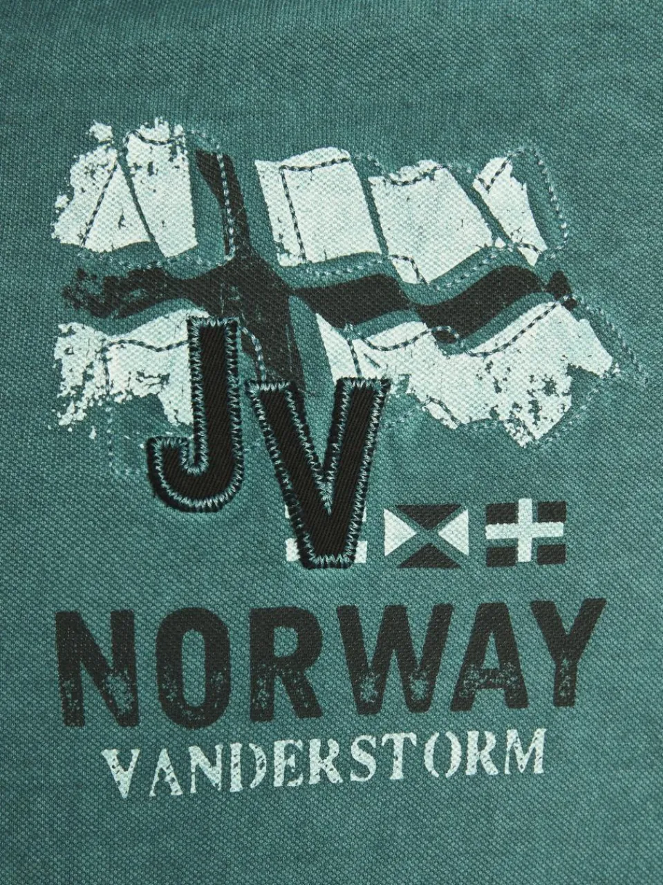 Jan Vanderstorm Poloshirts<Herren Poloshirt - ALSING petrol bedruckt