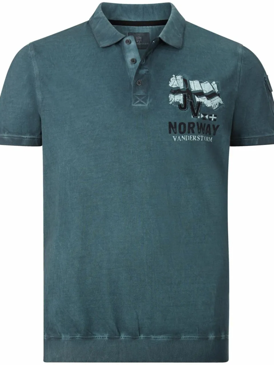 Jan Vanderstorm Poloshirts<Herren Poloshirt - ALSING petrol bedruckt