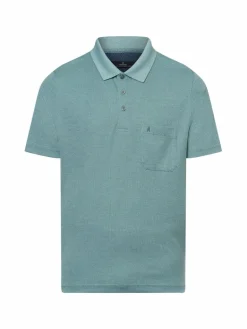 Ragman Poloshirts<Herren Poloshirt - Bügelleicht smaragd tanne gemustert