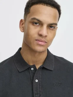 BLEND Poloshirts<Herren Poloshirt - BHEFRAN schwarz uni